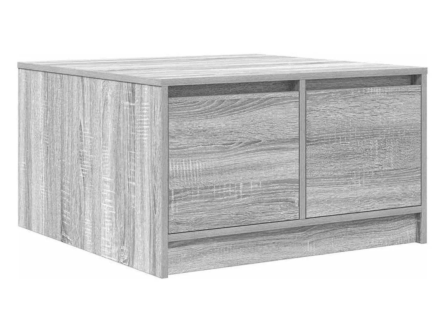 Mesa De Centro| Mesa de centro | Mesa de apoio com gavetas 70.5x70x40 cm sonoma Cinzento