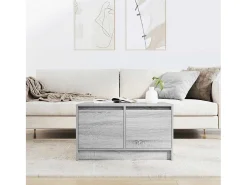Mesa De Centro| Mesa de centro | Mesa de apoio com gavetas 70.5x70x40 cm sonoma Cinzento