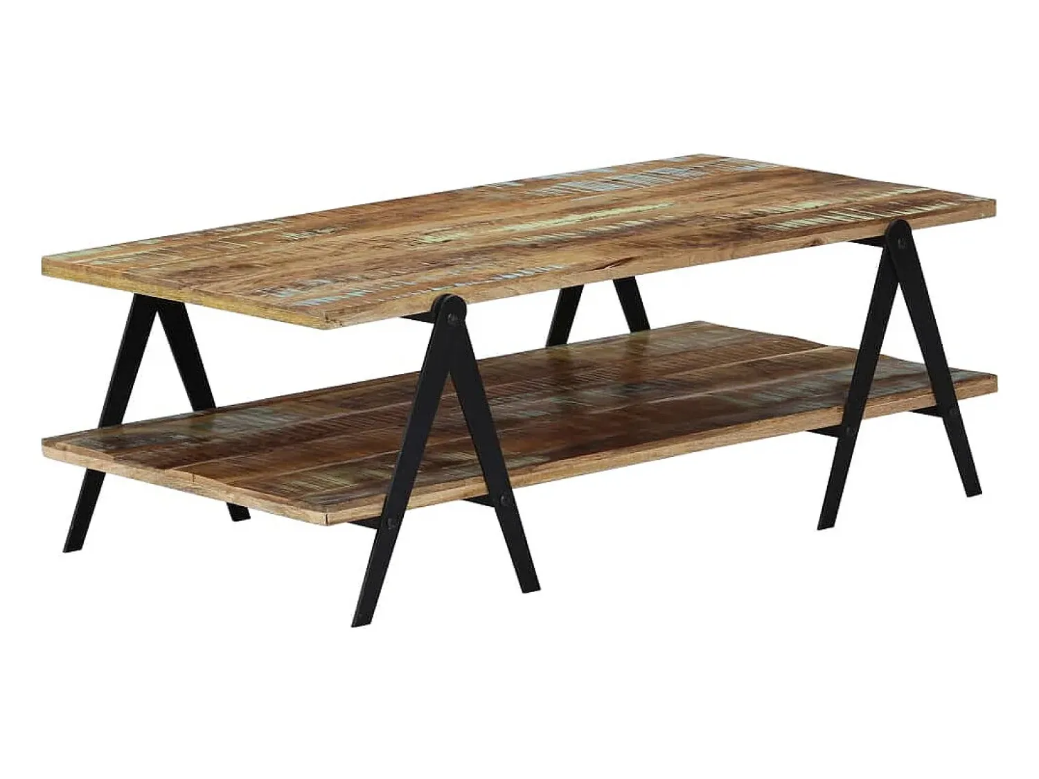 Mesa De Centro* Mesa de centro | Mesa de apoio | Mesa de café 115x60x40 cm madeira recuperada maciça Multicor