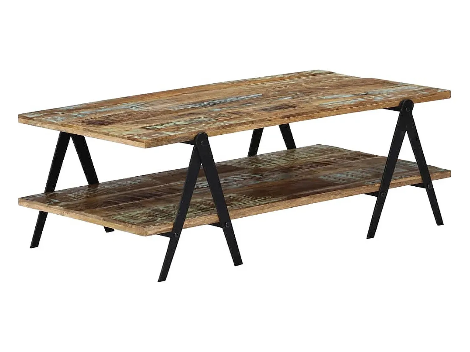 Mesa De Centro* Mesa de centro | Mesa de apoio | Mesa de café 115x60x40 cm madeira recuperada maciça Multicor