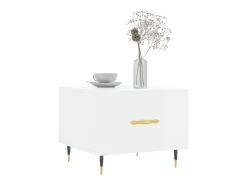 Mesa de centro | Mesa de apoio 50x50x40 cm madeira processada brilhante Branco