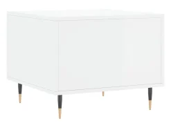 Mesa de centro | Mesa de apoio 50x50x40 cm madeira processada brilhante Branco