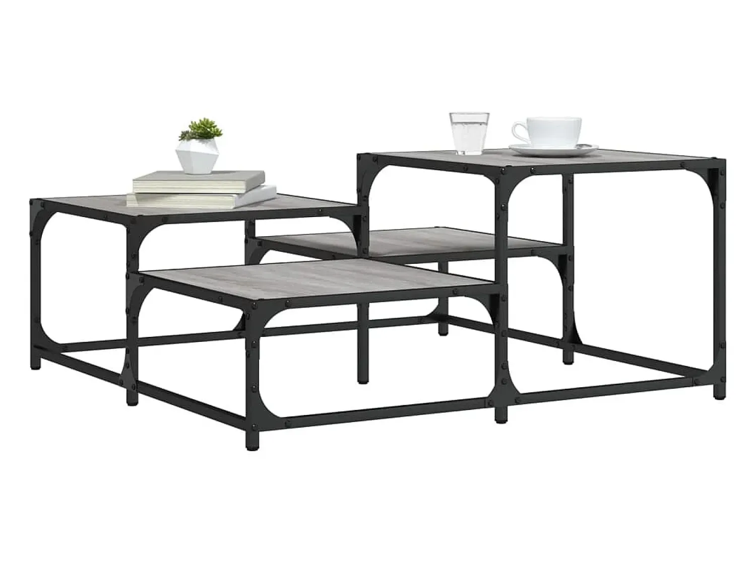 Online Mesa de centro | Mesa de apoio 87.5x87.5x40 cm derivados de madeira cinza sonoma Cinzento