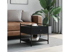 Mesa De Centro| Mesa de centro | Mesa de apoio 50x50x50 derivados de madeira Preto