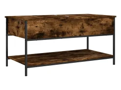 Mesa De Centro* Mesa de centro | Mesa de apoio 100x50x50cm deriv. madeira/metal carvalho fumado Castanho
