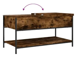 Mesa De Centro* Mesa de centro | Mesa de apoio 100x50x50cm deriv. madeira/metal carvalho fumado Castanho
