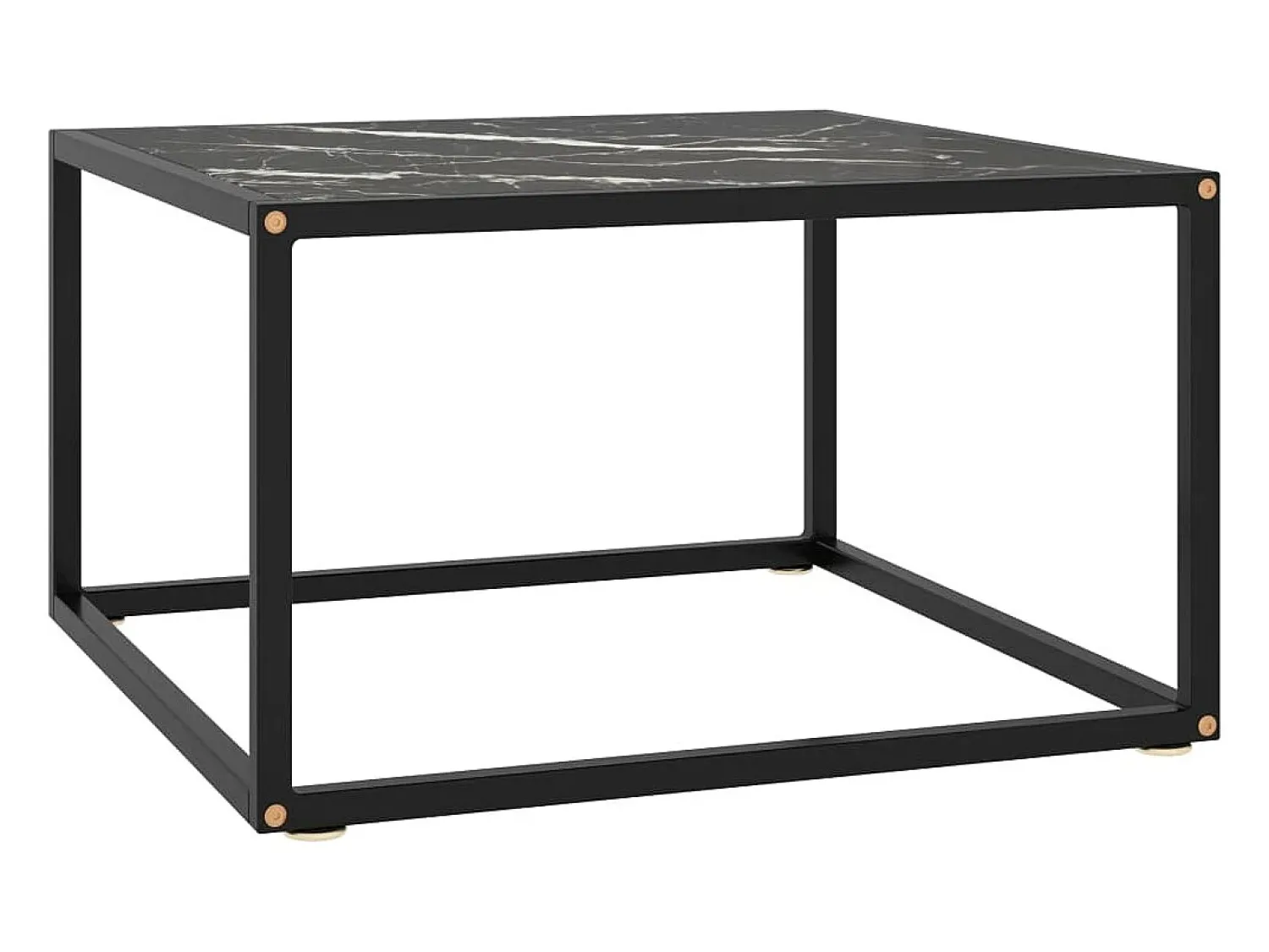 Mesa De Centro* Mesa de centro | Mesa de apoio 60x60x35 cm vidro mármore Preto