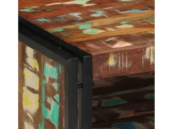 Mesa De Centro* Mesa de centro | Mesa de apoio 70x50x38 cm madeira maciça recuperada Multicor