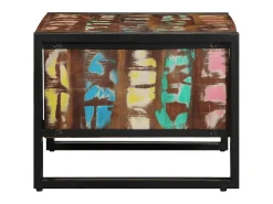Mesa De Centro* Mesa de centro | Mesa de apoio 70x50x38 cm madeira maciça recuperada Multicor