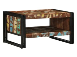 Mesa De Centro* Mesa de centro | Mesa de apoio 70x50x38 cm madeira maciça recuperada Multicor