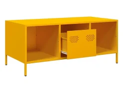 Mesa De Centro| Mesa de centro | Mesa de apoio 101.5x50x43.5 cm aço laminado frio mostarda Amarelo