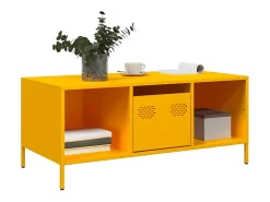 Mesa De Centro| Mesa de centro | Mesa de apoio 101.5x50x43.5 cm aço laminado frio mostarda Amarelo