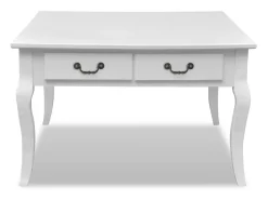 Mesa de centro | Mesa de apoio | Mesa de café com 4 gavetas branca^ Mesa De Centro
