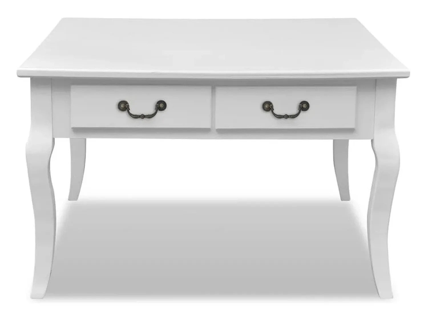 Mesa de centro | Mesa de apoio | Mesa de café com 4 gavetas branca^ Mesa De Centro
