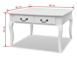 Mesa de centro | Mesa de apoio | Mesa de café com 4 gavetas branca^ Mesa De Centro