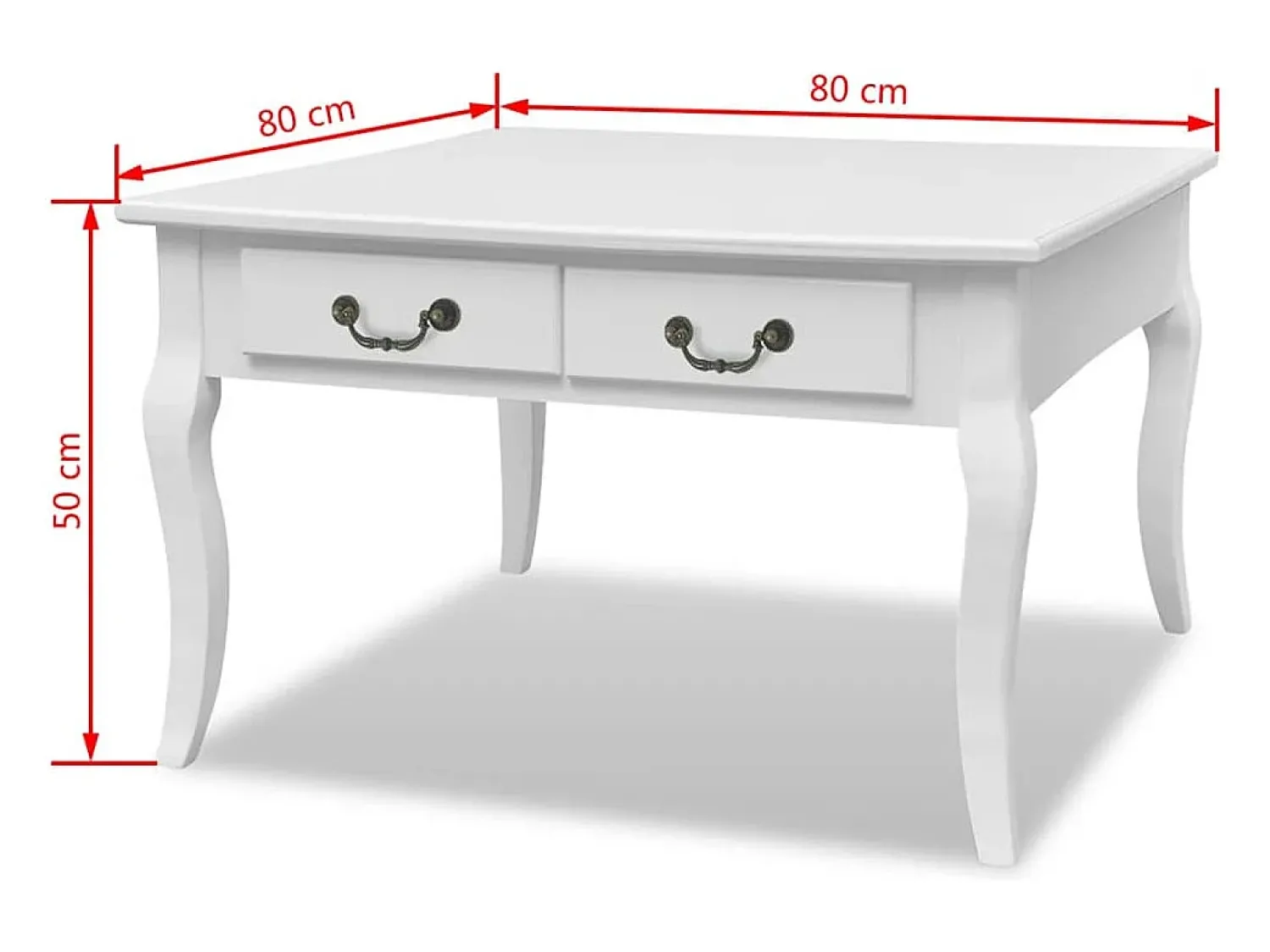 Mesa de centro | Mesa de apoio | Mesa de café com 4 gavetas branca^ Mesa De Centro