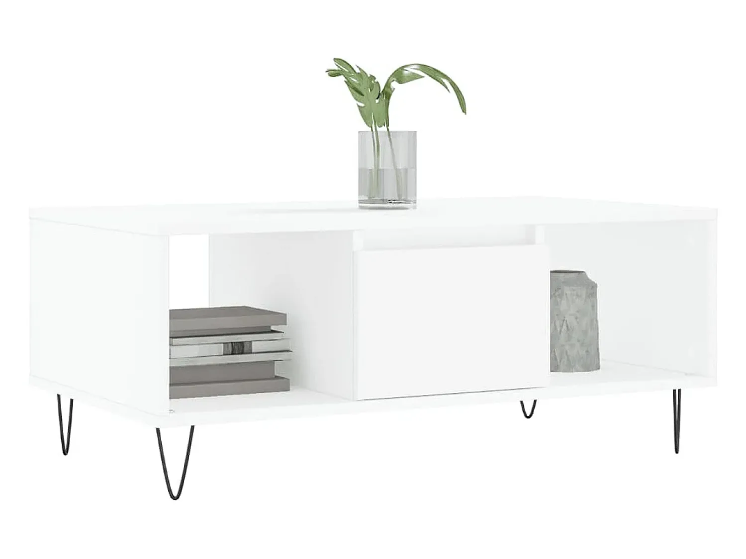 Mesa De Centro* Mesa de centro | Mesa de apoio 90x50x36.5 cm derivados de madeira Branco