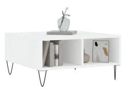 Online Mesa de centro | Mesa de apoio 60x60x30 cm derivados de madeira Branco