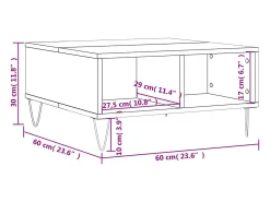 Online Mesa de centro | Mesa de apoio 60x60x30 cm derivados de madeira Branco