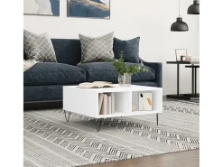 Online Mesa de centro | Mesa de apoio 60x60x30 cm derivados de madeira Branco
