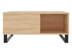 Mesa De Centro| Mesa de centro | Mesa de apoio 80x80x36.5 cm derivados madeira carvalho sonoma Castanho