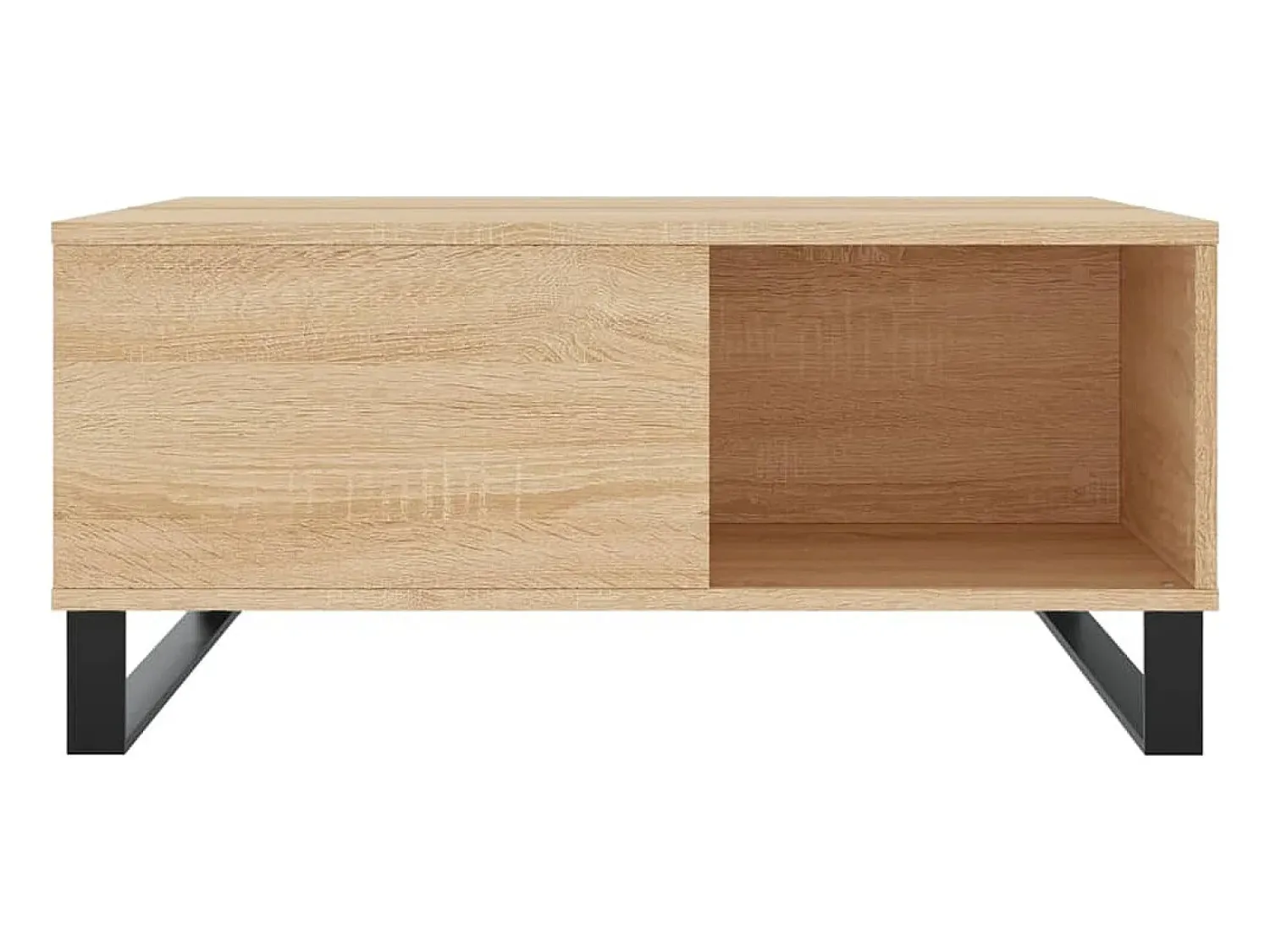 Mesa De Centro| Mesa de centro | Mesa de apoio 80x80x36.5 cm derivados madeira carvalho sonoma Castanho