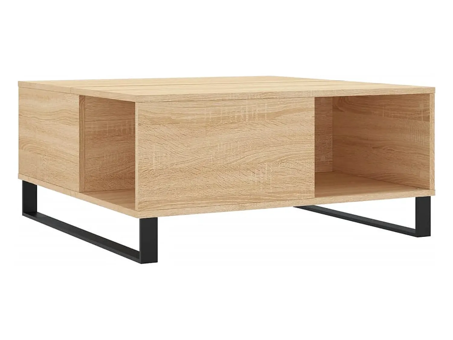 Mesa De Centro| Mesa de centro | Mesa de apoio 80x80x36.5 cm derivados madeira carvalho sonoma Castanho