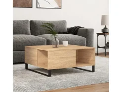 Mesa De Centro| Mesa de centro | Mesa de apoio 80x80x36.5 cm derivados madeira carvalho sonoma Castanho