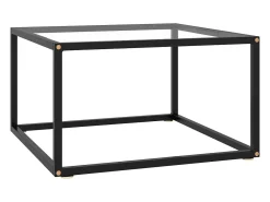 Discount Mesa de centro | Mesa de apoio 60x60x35 cm vidro temperado Preto