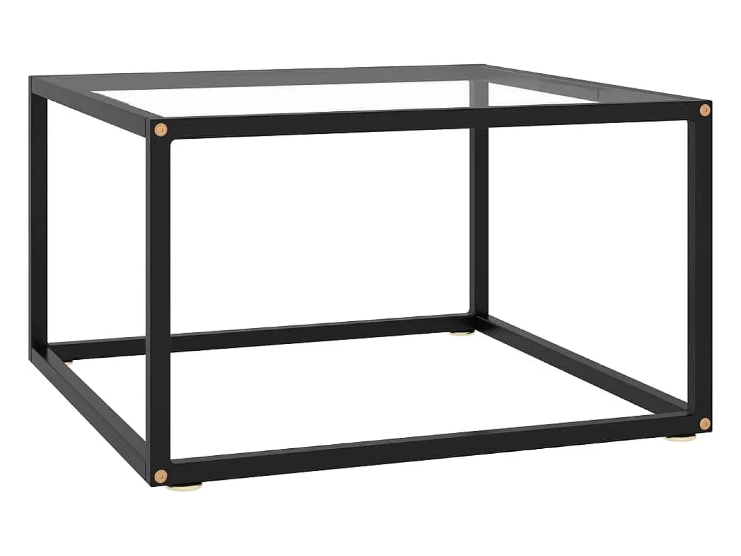 Discount Mesa de centro | Mesa de apoio 60x60x35 cm vidro temperado Preto