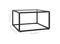 Discount Mesa de centro | Mesa de apoio 60x60x35 cm vidro temperado Preto