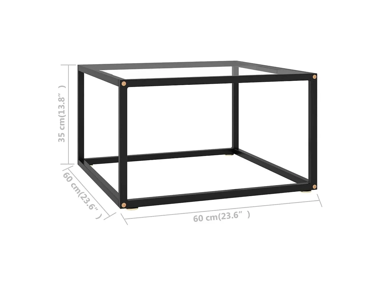 Discount Mesa de centro | Mesa de apoio 60x60x35 cm vidro temperado Preto