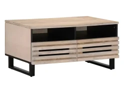 Mesa De Centro* Mesa de centro | Mesa de apoio | Mesa de café 80x55x40 cm madeira de mangueira maciça Castanho
