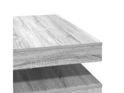 Mesa de centro | Mesa de apoio rotativa a 360 graus 90x90x34.5 cm sonoma cinza Cinzento