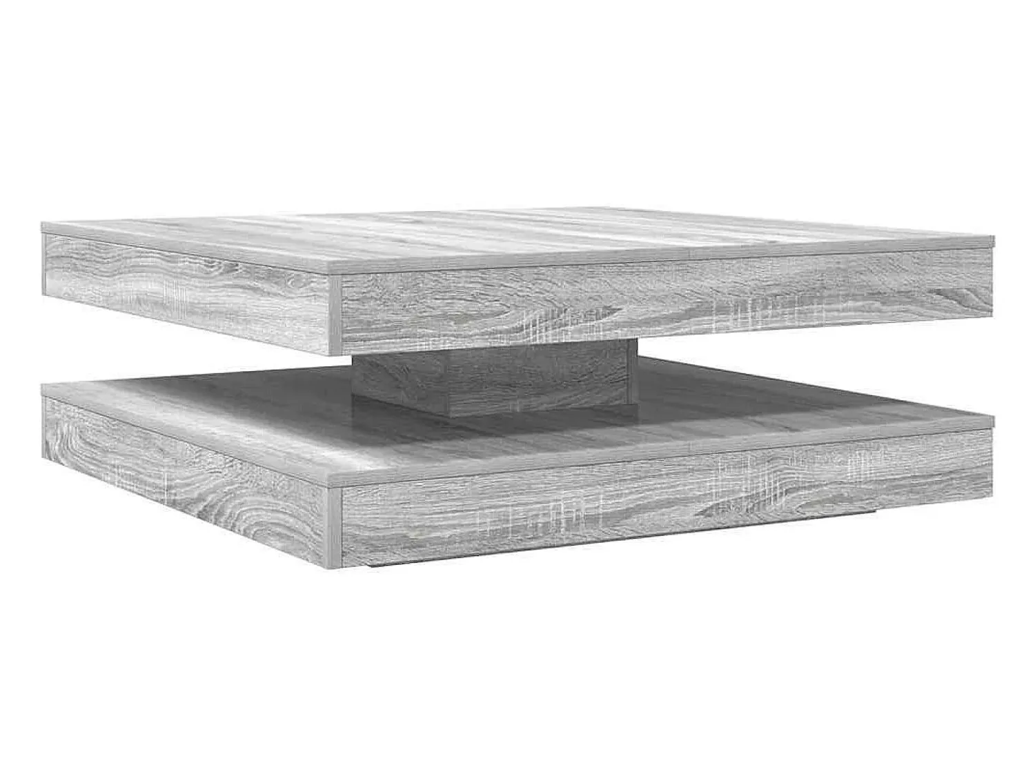 Mesa de centro | Mesa de apoio rotativa a 360 graus 90x90x34.5 cm sonoma cinza Cinzento
