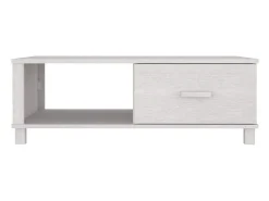 Mesa De Centro* Mesa de centro | Mesa de apoio HAMAR 100x55x35 cm pinho maciço Branco