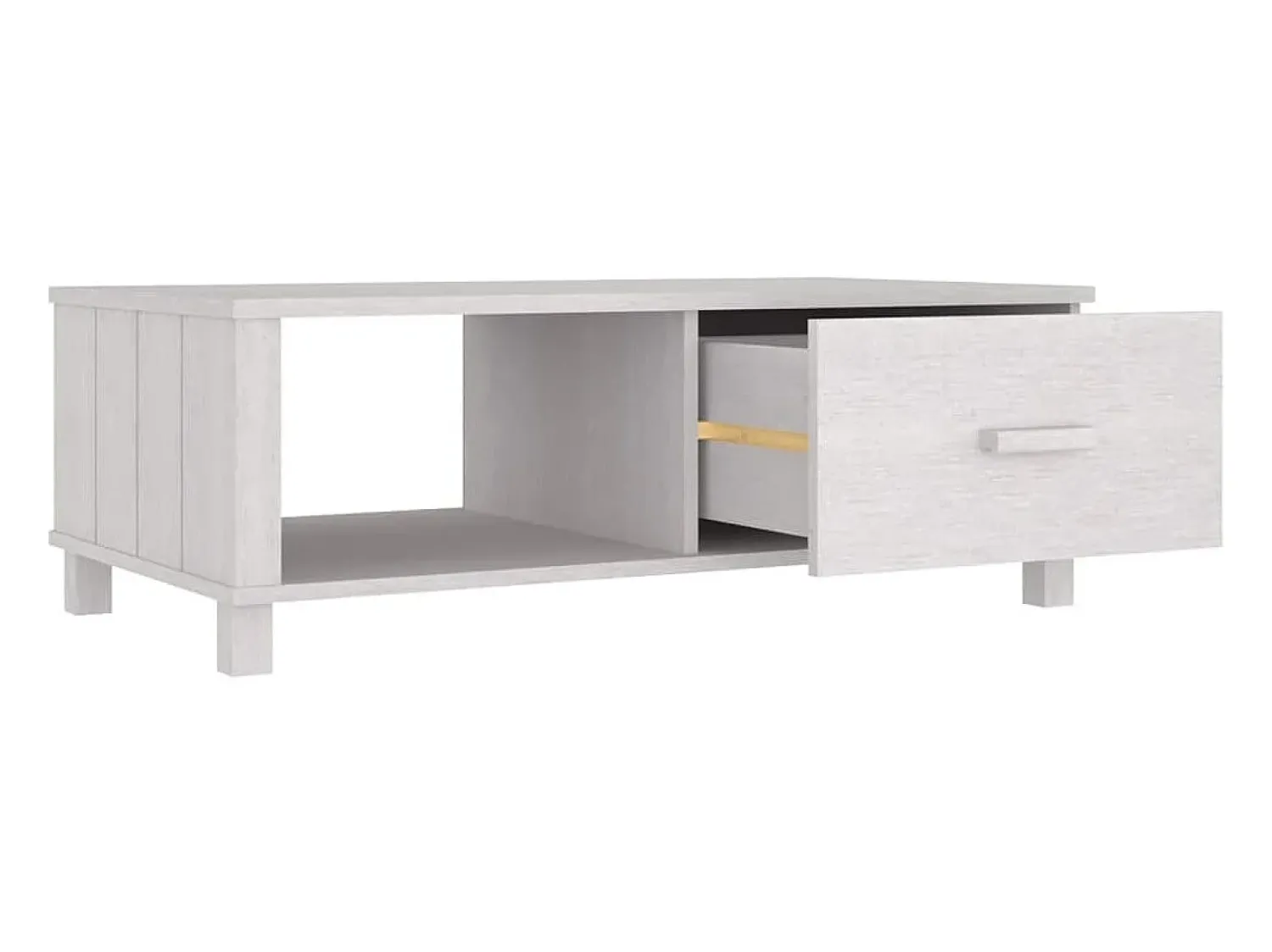 Mesa De Centro* Mesa de centro | Mesa de apoio HAMAR 100x55x35 cm pinho maciço Branco