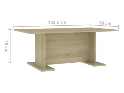 Mesa De Centro| Mesa de centro | Mesa de apoio 103.5x60x40 cm contraplacado carvalho sonoma Castanho