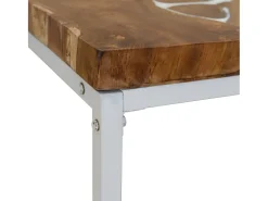 Mesa De Centro* Mesa de centro | Mesa de apoio em resina de teca 110x60x40 cm Branco