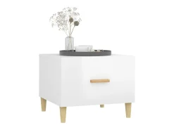 Clearance Mesa de centro | Mesa de apoio 50x50x40cm derivados de madeira brilhante Branco