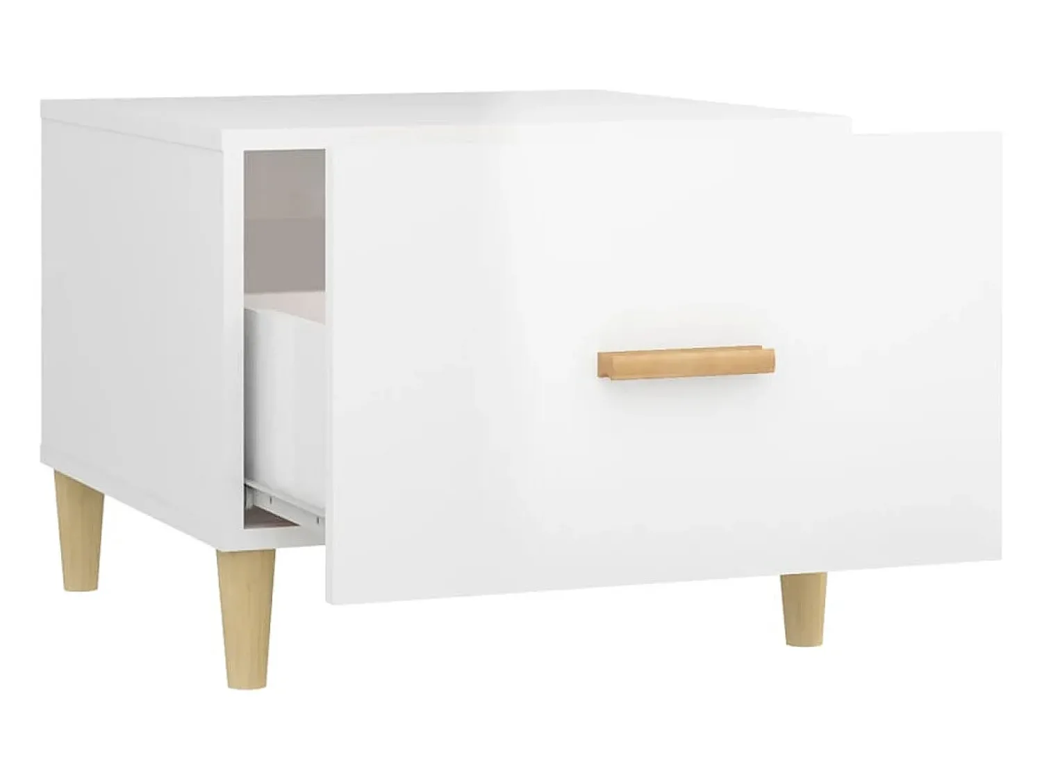 Clearance Mesa de centro | Mesa de apoio 50x50x40cm derivados de madeira brilhante Branco