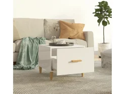 Clearance Mesa de centro | Mesa de apoio 50x50x40cm derivados de madeira brilhante Branco
