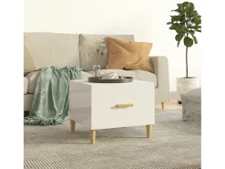 Clearance Mesa de centro | Mesa de apoio 50x50x40cm derivados de madeira brilhante Branco