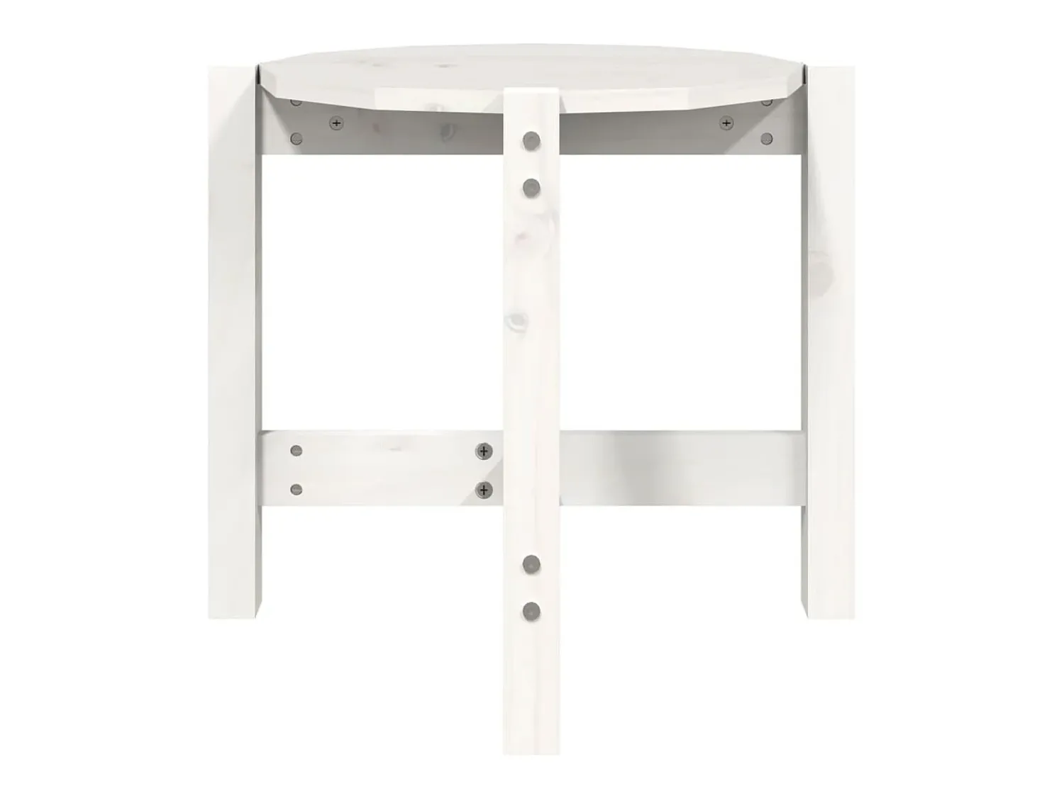 Mesa De Centro| Mesa de centro | Mesa de apoio Ø 52.5x45 cm madeira de pinho maciça Branco