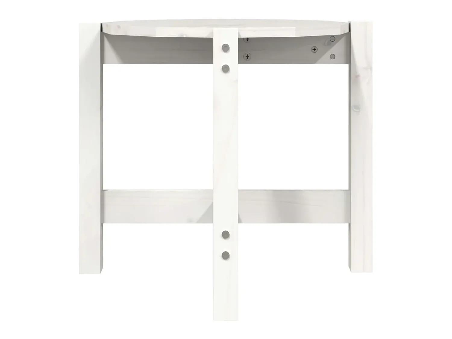 Mesa De Centro| Mesa de centro | Mesa de apoio Ø 52.5x45 cm madeira de pinho maciça Branco