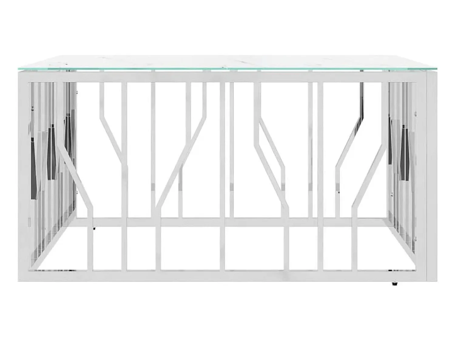 Sale Mesa de centro | Mesa de apoio | Mesa de café 80x80x40 cm aço inoxidável e vidro Prateado