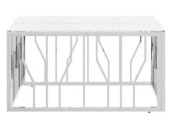 Sale Mesa de centro | Mesa de apoio | Mesa de café 80x80x40 cm aço inoxidável e vidro Prateado