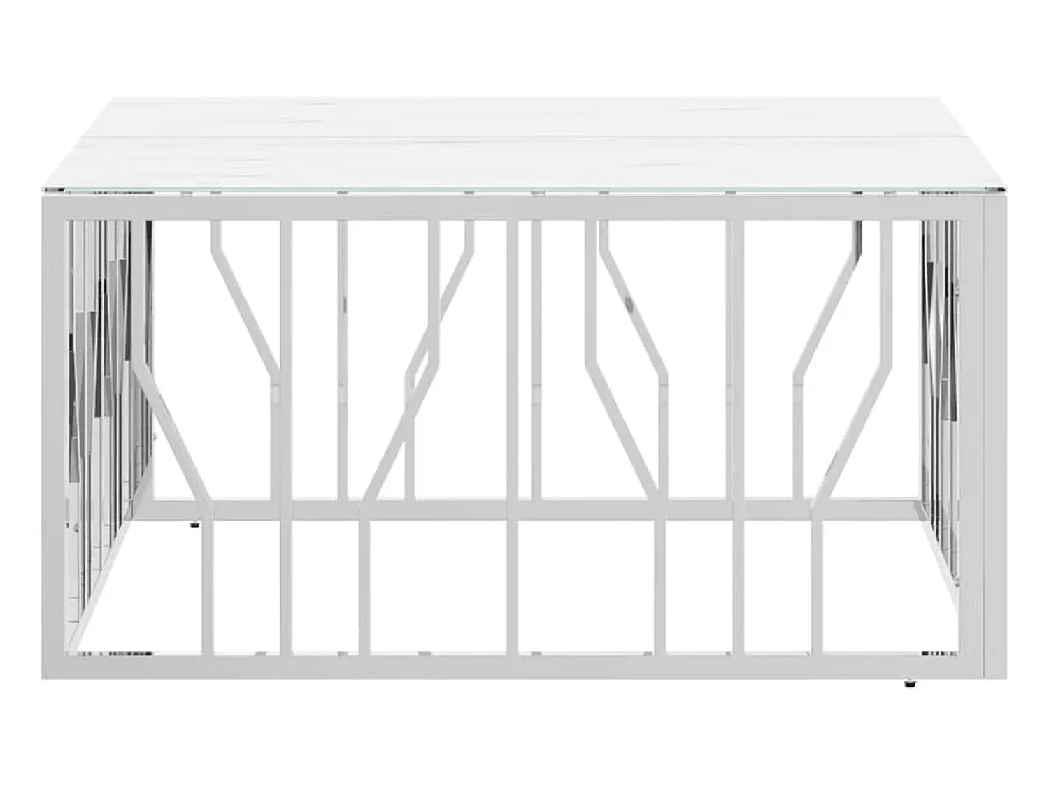 Sale Mesa de centro | Mesa de apoio | Mesa de café 80x80x40 cm aço inoxidável e vidro Prateado