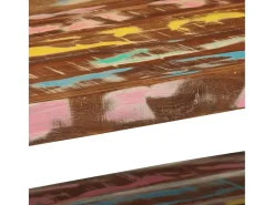 Best Mesa de centro | Mesa de apoio 90x50x38 cm madeira maciça recuperada Multicor