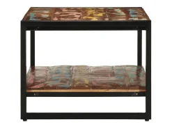 Best Mesa de centro | Mesa de apoio 90x50x38 cm madeira maciça recuperada Multicor